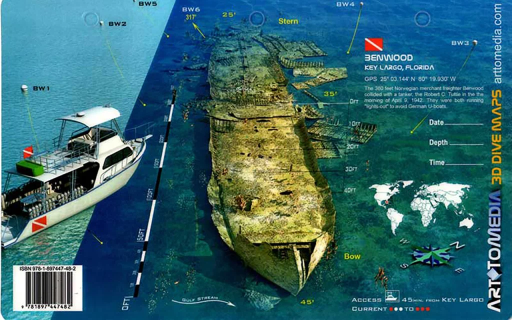 SS Benwood Dive Map