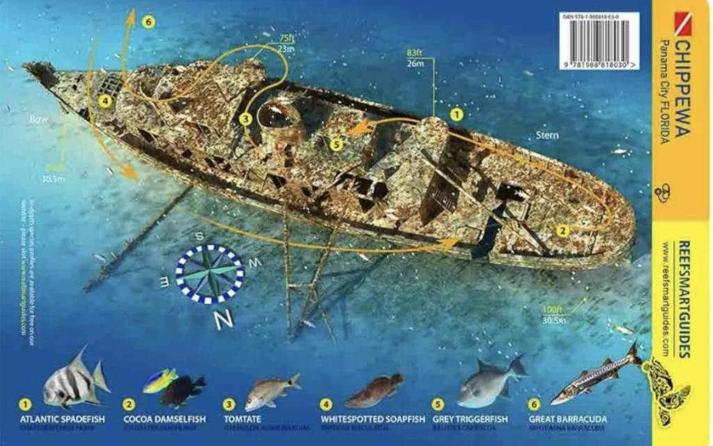 USS Chippewa Shipwreck Map