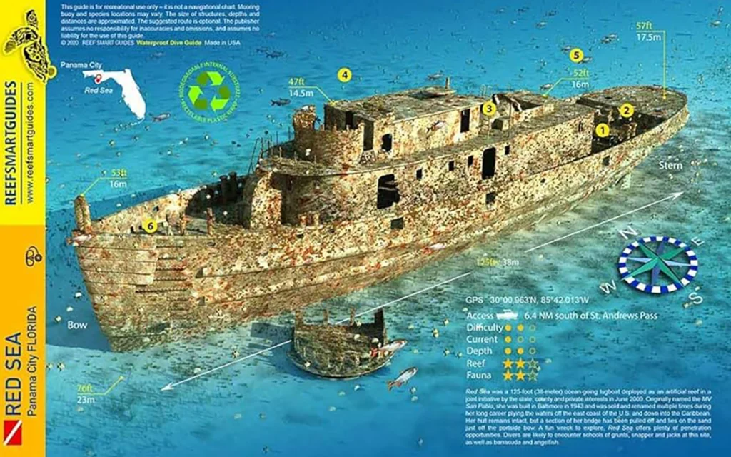 Red Sea Tug Dive Map