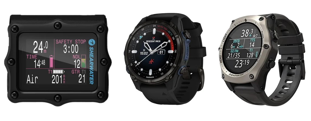 Shearwater Perdix 2 vs Garmin Descent MK3i vs Shearwater Teric